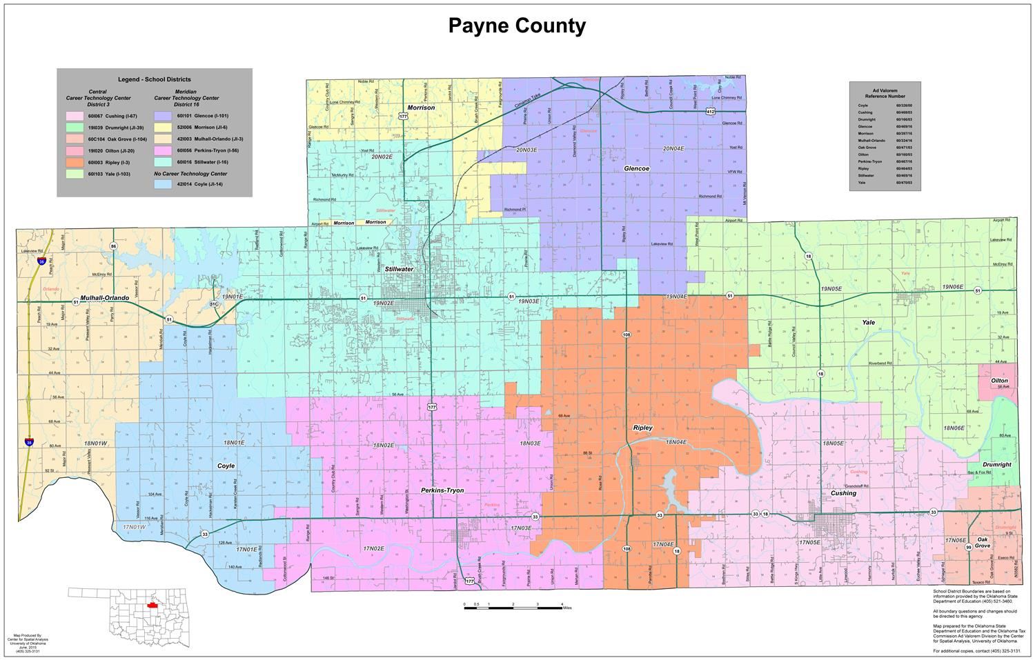 Payne County School Districts Map